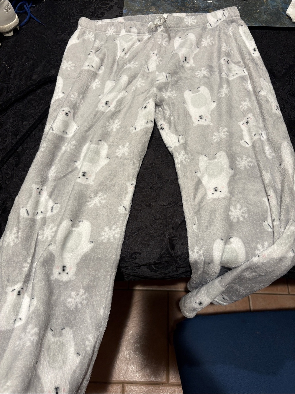 Cozy Gray Polar Bear Kids Pajama Pants